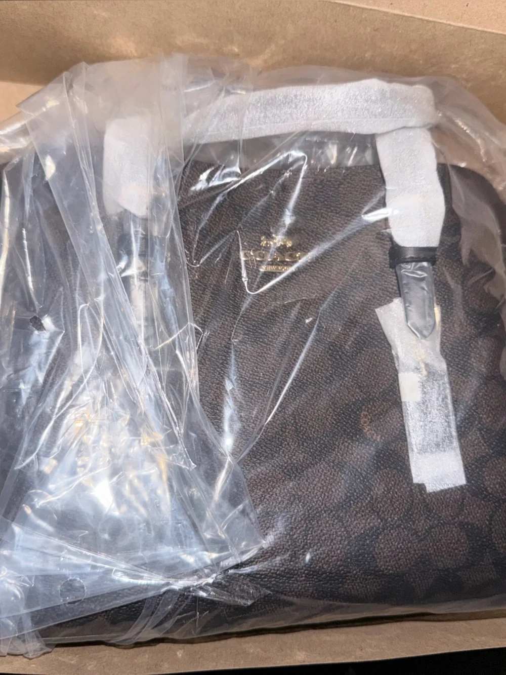 Coach Chocolate Brown Leather Mini Tote with Gold Hardware